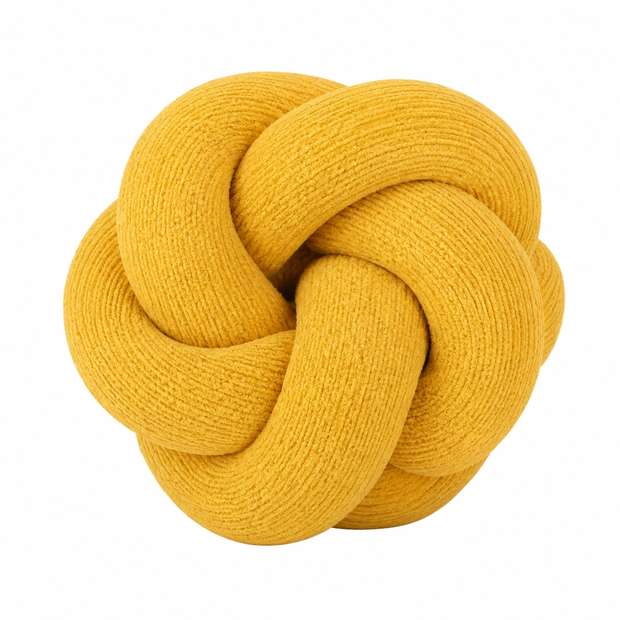 Knoten-Kissen 30 cm Textil Senfgelb Dekoratives Sofakissen