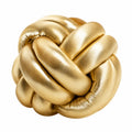 Knoten-Kissen 35 cm Kunstleder Gold dekoratives Sofakissen