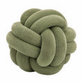 Knotenkissen 30 cm aus geripptem Textil in Salbeigrün - dekoratives Sofakissen