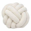 Knotenkissen 30 cm Bouclé Cremeweiß geflochtenes Dekokissen