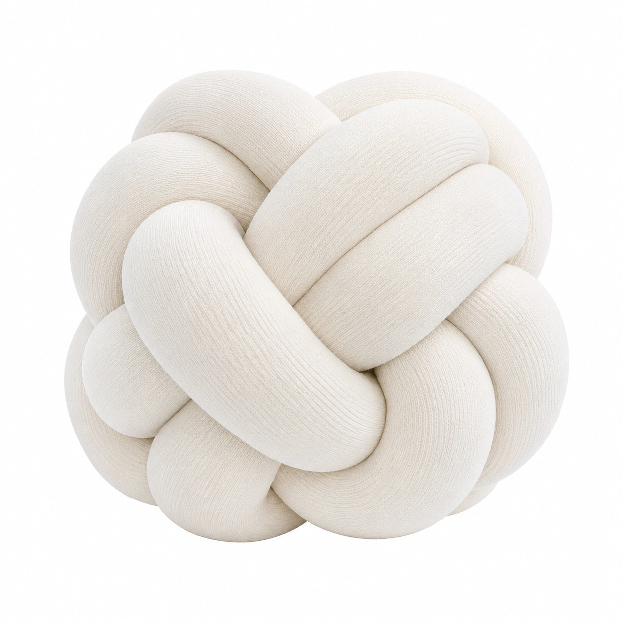 Knotenkissen 30 cm aus Textil in Creme weich dekorativ