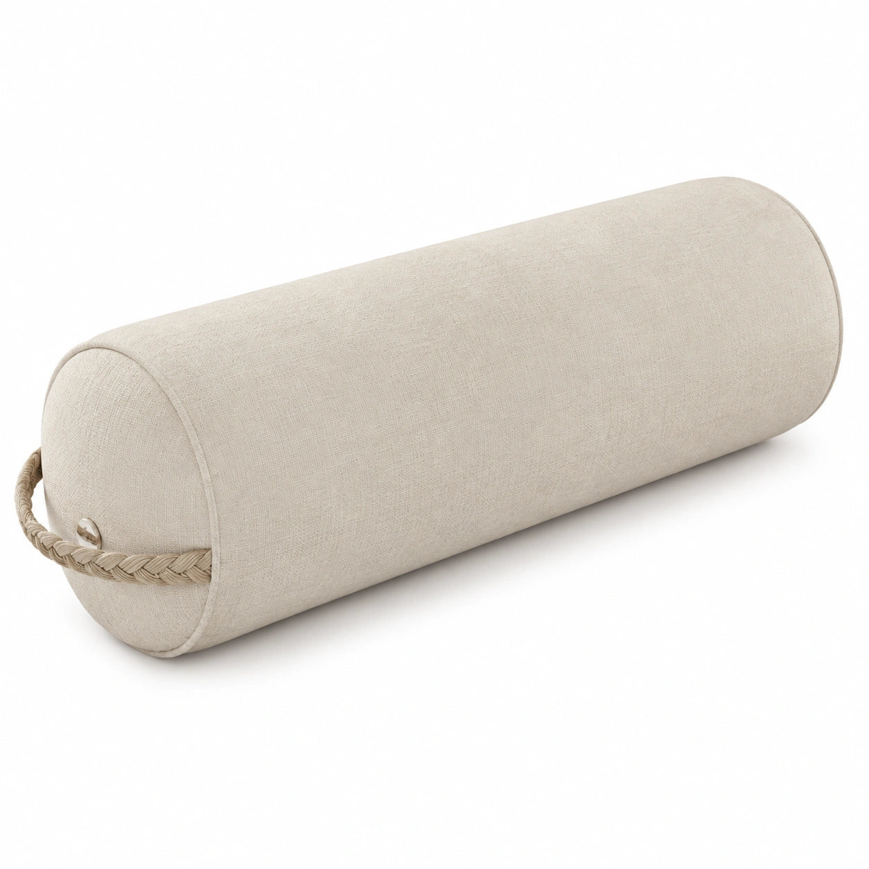 Nackenrolle 20 x 50 cm aus Textil in Beige mit Tragegriff