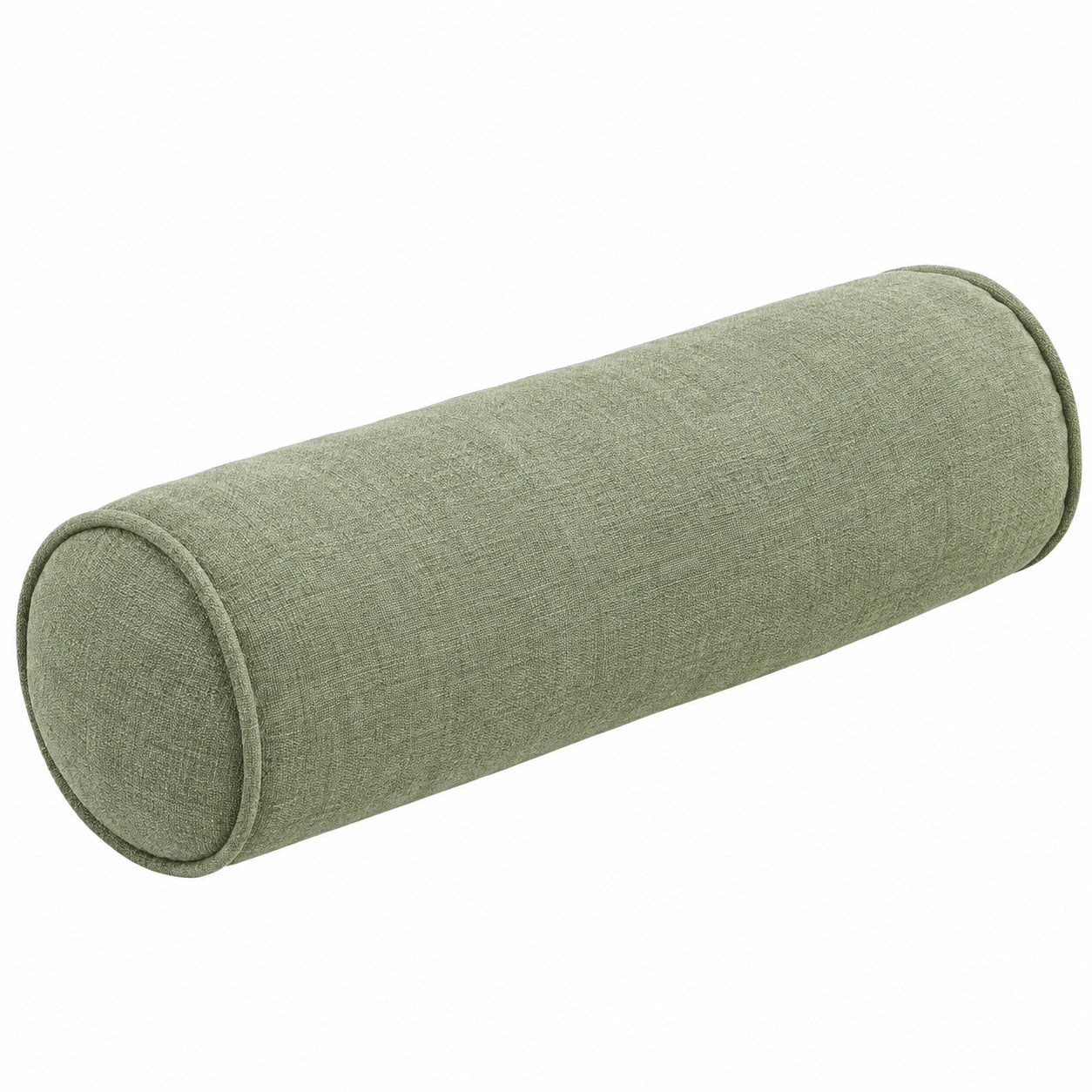 Nackenrolle 15 x 50 cm aus Textil in Salbeigrün für Sofa und Bett zylindrisch
