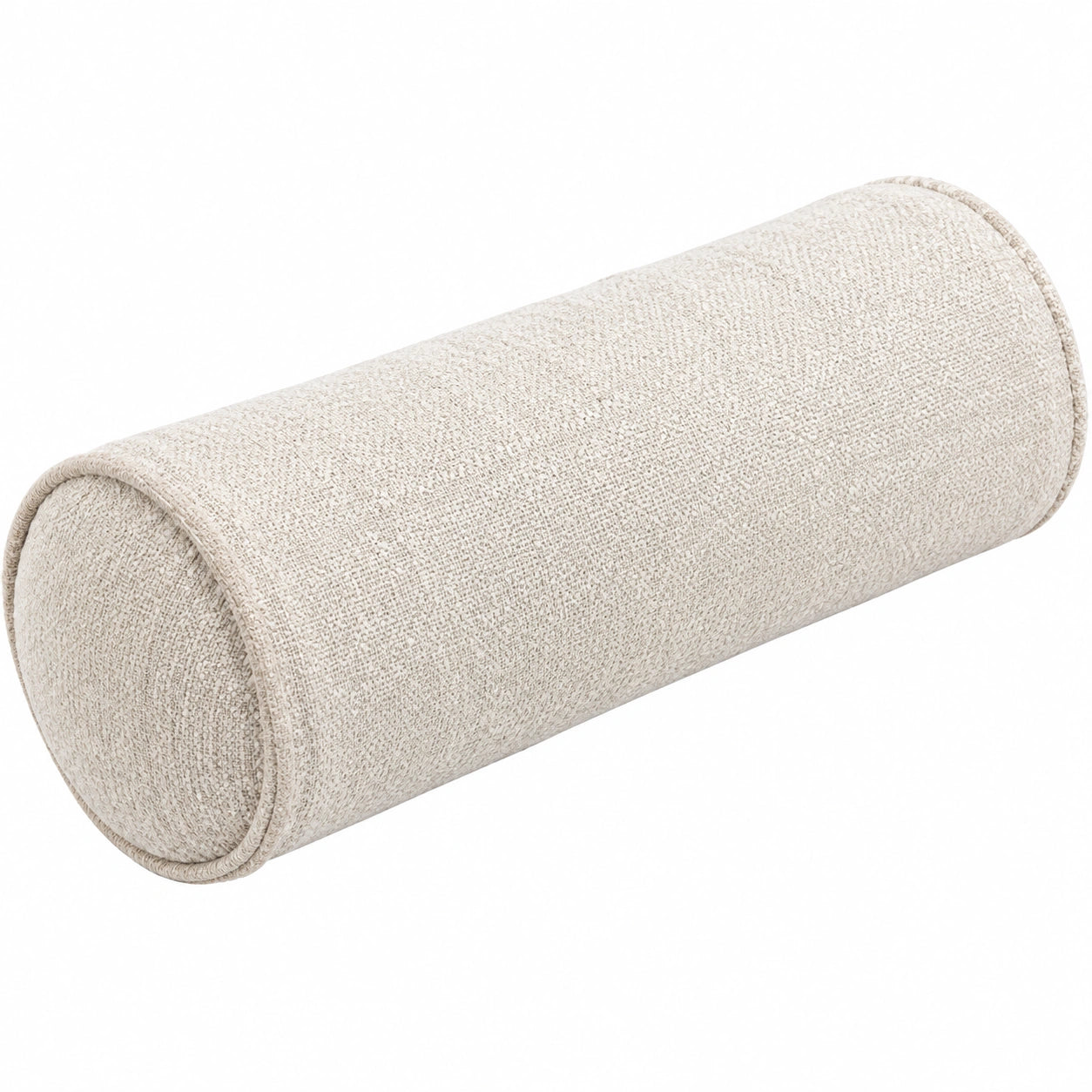 Zylinderkissen 20 x 60 cm Textil Creme - weich gepolstertes Nackenstützkissen