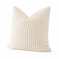 Dekokissen 45 x 45 cm Baumwolle Creme Strukturgewebe für Wohnräume