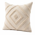 Zierkissen 45 x 45 cm Creme Textil mit geometrischer Struktur