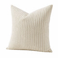 Zierkissen 45 x 45 cm aus Textil in Creme - geripptes Sofakissen