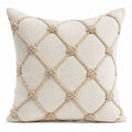 Zierkissen 45 x 45 cm Beige Textil mit Flechtmuster für Wohnräume