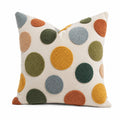Dekokissen 45 x 45 cm aus Textil in Creme mit buntem Punktmuster