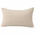 Dekokissen 50 x 30 cm aus Strukturtextil in Creme für Wohnräume