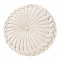 Rundkissen 45 cm Textil Creme dekorativ geflochten