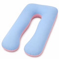 U-förmiges Schwangerschaftskissen 140 cm hellblau rosa mit Textilbezug stützend