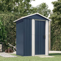 Gerätehaus SECOLI, 126x97,5x177 cm, Anthrazit, Geräteschuppen Klein Metall Gartenschrank Wetterfest