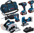 M18 18 V Lithium-Ion Cordless Combo Tool Kit (7-Tool) with Two 3.0 Ah Batteries, Charger and Tool Bag Akkuschrauber, 4.0 Ah, 18 V, Blau/Schwarz