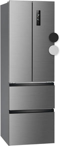 Bomann Kühl-Gefrierkombination, 400 L, Silber/Schwarz, ® French Door Kühlschrank No Frost, Kühl-Gefrier-Kombinationen mit Total No Frost