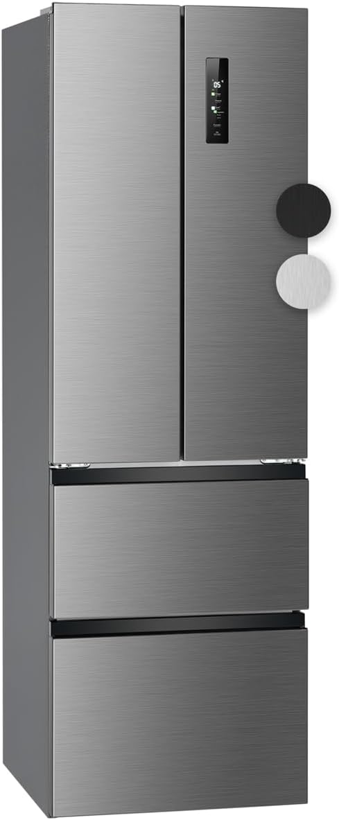 Bomann Kühl-Gefrierkombination, 400 L, Silber/Schwarz, ® French Door Kühlschrank No Frost, Kühl-Gefrier-Kombinationen mit Total No Frost