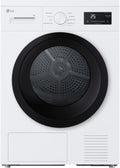 LG Wärmepumpentrockner, 8 kg, Weiß/Schwarz, RT80B2 Kondenstrockner, Dual Inverter Wärmepumpe, Sensor Dry, LED-Touchdisplay