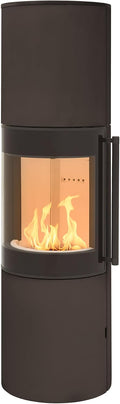 H&M Germany Kaminofen, 164 cm, 7kw, Braun, MONO 3.0 XL runder Kamin-Ofen in Stahl moderne 160°