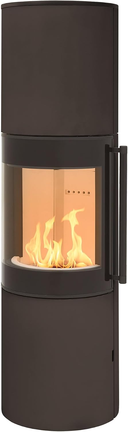 H&M Germany Kaminofen, 164 cm, 7kw, Braun, MONO 3.0 XL runder Kamin-Ofen in Stahl moderne 160°