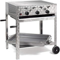 LAG Gasgrill, 11 kW, Silber, Kombibräter 3-flammiger Edelstahl-Brenner fahrbar