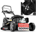 Onbest Rasenmäher, 196 cm, 51 cm, 60 L, Schwarz/Silber, 5IN1 Benzin - 6, 5 PS - mit 4 Klingenschneidsystem & Sograd