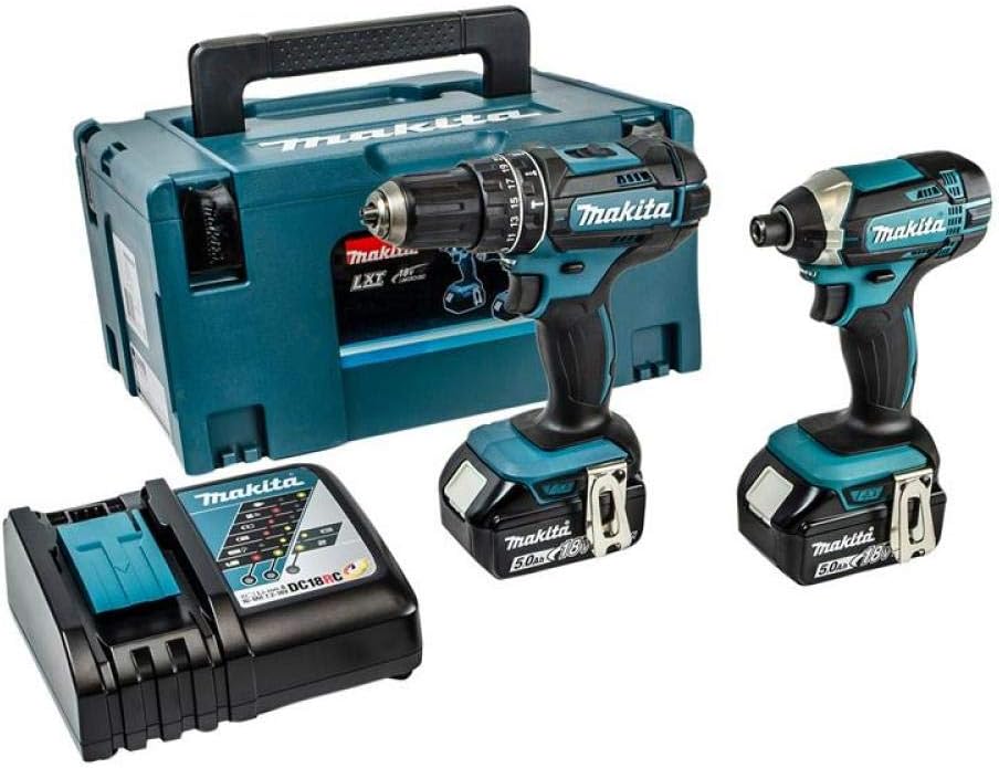 M18 18 V Lithium-Ion Cordless Combo Tool Kit (7-Tool) with Two 3.0 Ah Batteries, Charger and Tool Bag Elektrowerkzeug, 5,0 Ah, 18 V, Blau/Schwarz
