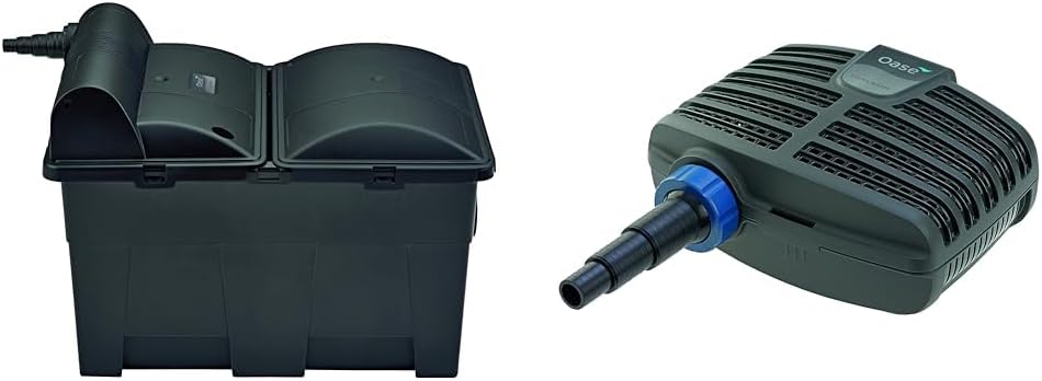Oase Filterpumpen, 3500 l, Schwarz, 57377 Durchlauffilter BioSmart UVC 16000 & 20249, /h Förderleistung, energiesparende Bachlaufpumpe