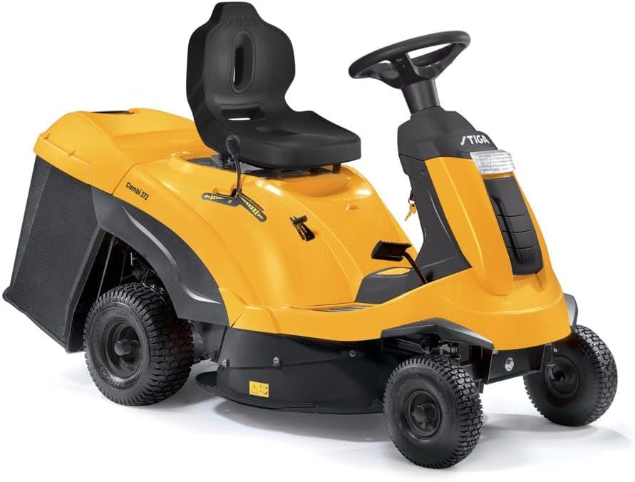 STIGA Rasenmäher, 72 cm, 170 L, Gelb/Schwarz, Combi 372 Aufsitzmäher - 414cc ST 400 Motor, Mähdeck, hydrostatisches Getriebe