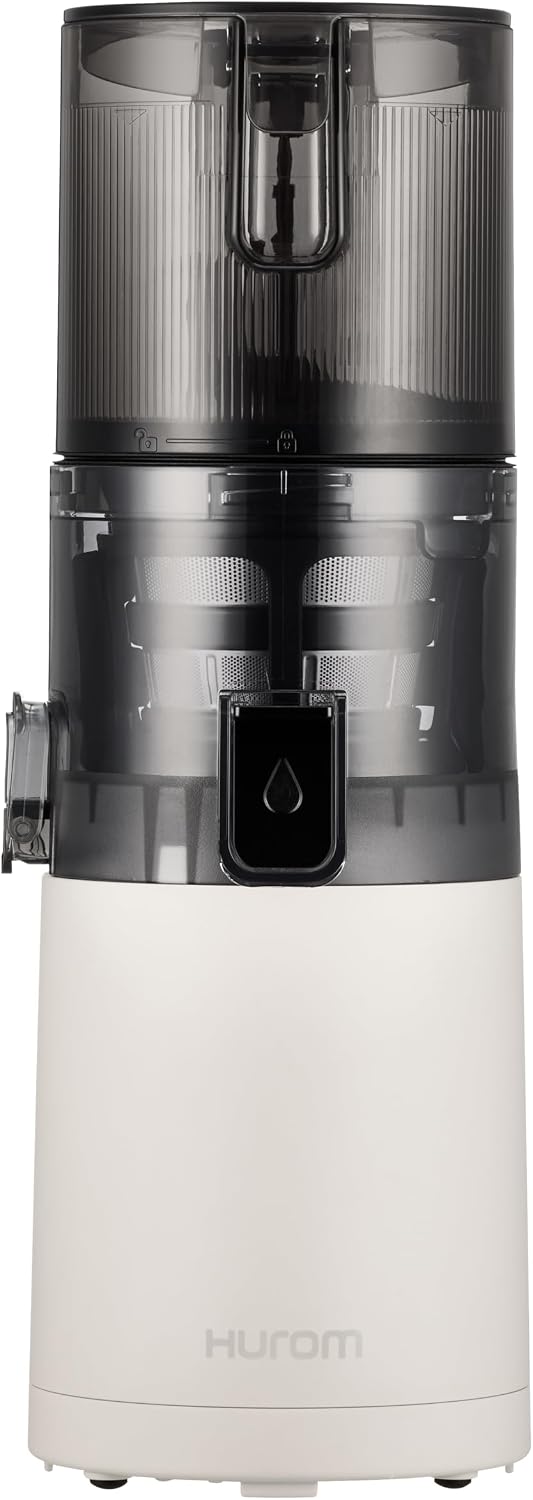 Hurom H330P Mastizier-Entsafter mit einer Schnecke, 100 W, Weiß/Schwarz, E30ST Neuer Slow Juicer, Elektrische Kaltpresse
