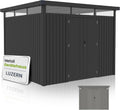 Juskys Gerätehaus, 8,6 m, Anthrazit, Luzern Pro ² - Metall Geräteschuppen mit Türen & Fenstern -, Gartenh