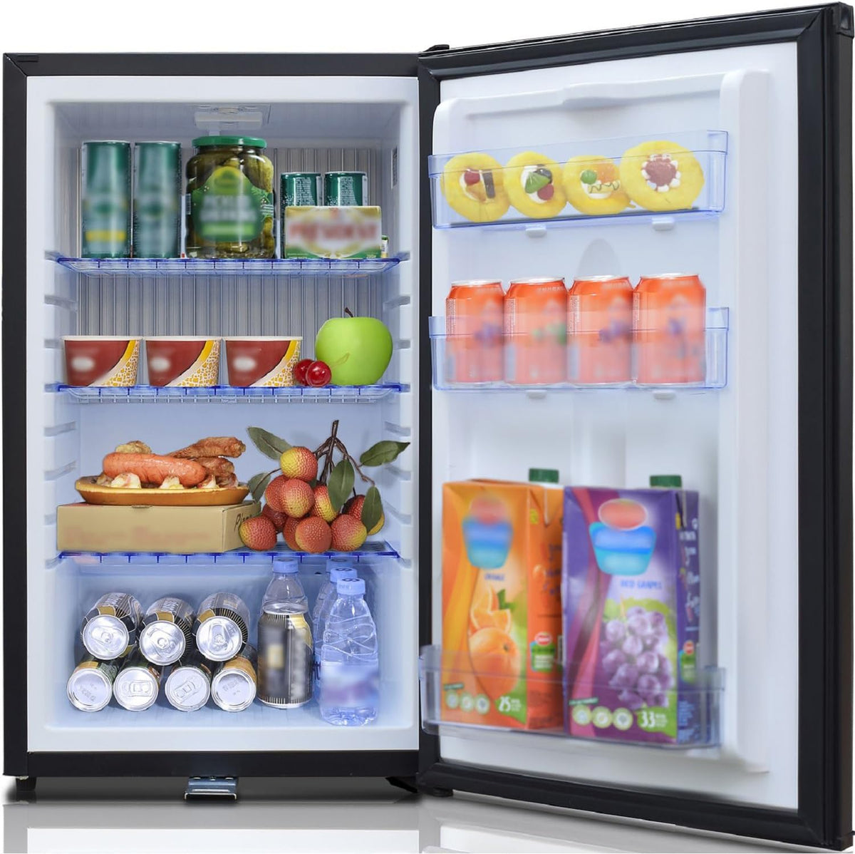 SMETA Kühlschrank, 230 V, 12 V, 50 L, 0 dB, Schwarz, Camping, Absorber Wohnmobil für Wohnwagen, Camping, Auto, Lautlos