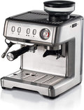 Ariete Kaffeemaschine, 15 Bar, 1600 W, Silber, 1313, mit Manometer, Integrierte Kaffeemühle, Kompatibel mit Kaffeepulver und ESE-Pads