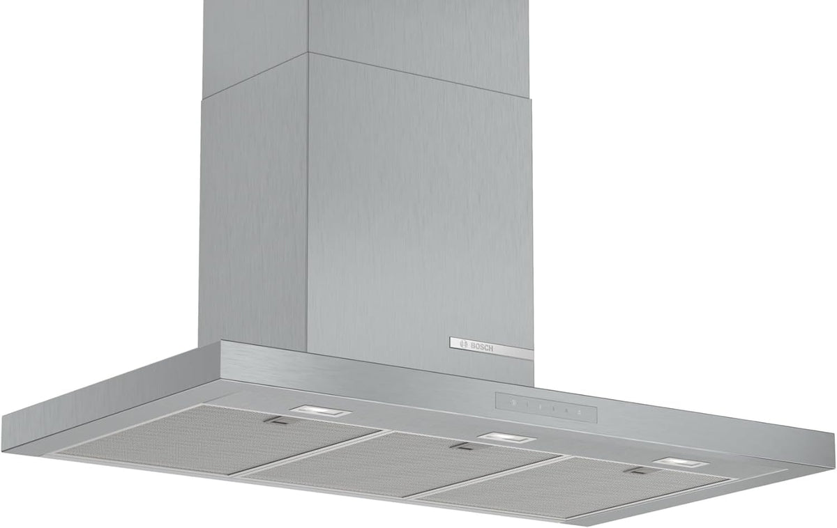 Bosch Dunstabzugshaube, 90 cm, Silber, DWB97CM50 Serie 6 Wandesse, breit, Um- & Abluft, Made in Germany, EcoSilence Drive leiser und effizienter Motor