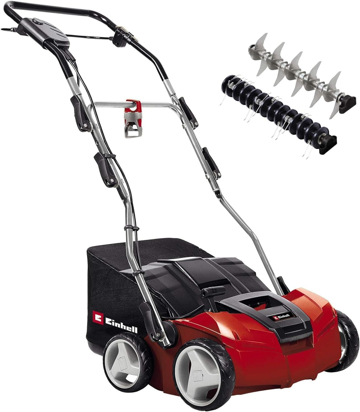 Einhell Vertikutierer, 1400 W, 35 cm, 9 mm, 28 L, Rot/Schwarz, Elektro- -Lüfter GE-SA 1435 (, Arbeitsbreite, bis 3- Arbeitstiefe