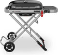 Weber Gasgrill, 2065 cm, 111 cm, schwarz/silber, Traveler /Klappbarer tragbarer mit Rädern, automatischer Deckelverriegelung und integriertem
