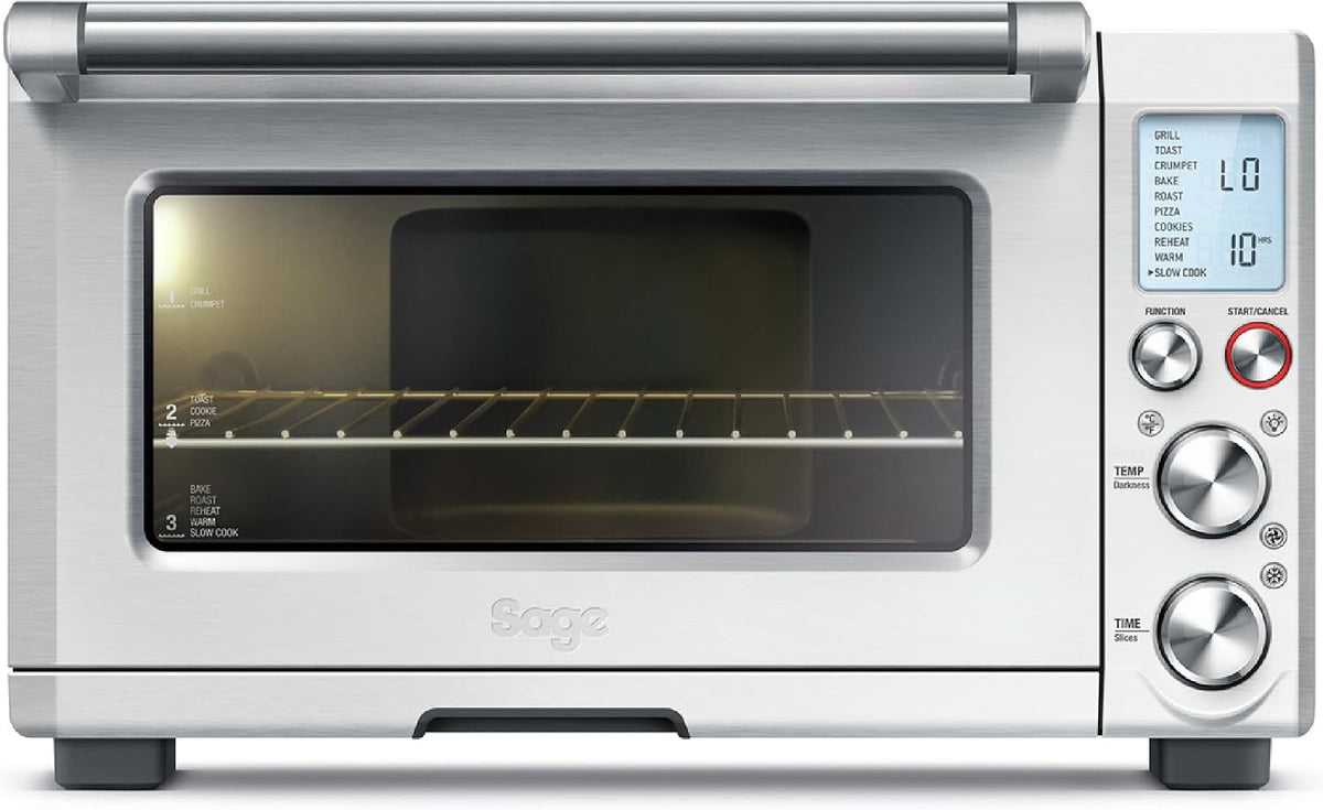 Sage Backofen, 30 cm, Silber, The Smart Oven Pro - Mini mit 10 Kochfuntkionen -, Backen, Braten, Garen, Toasten