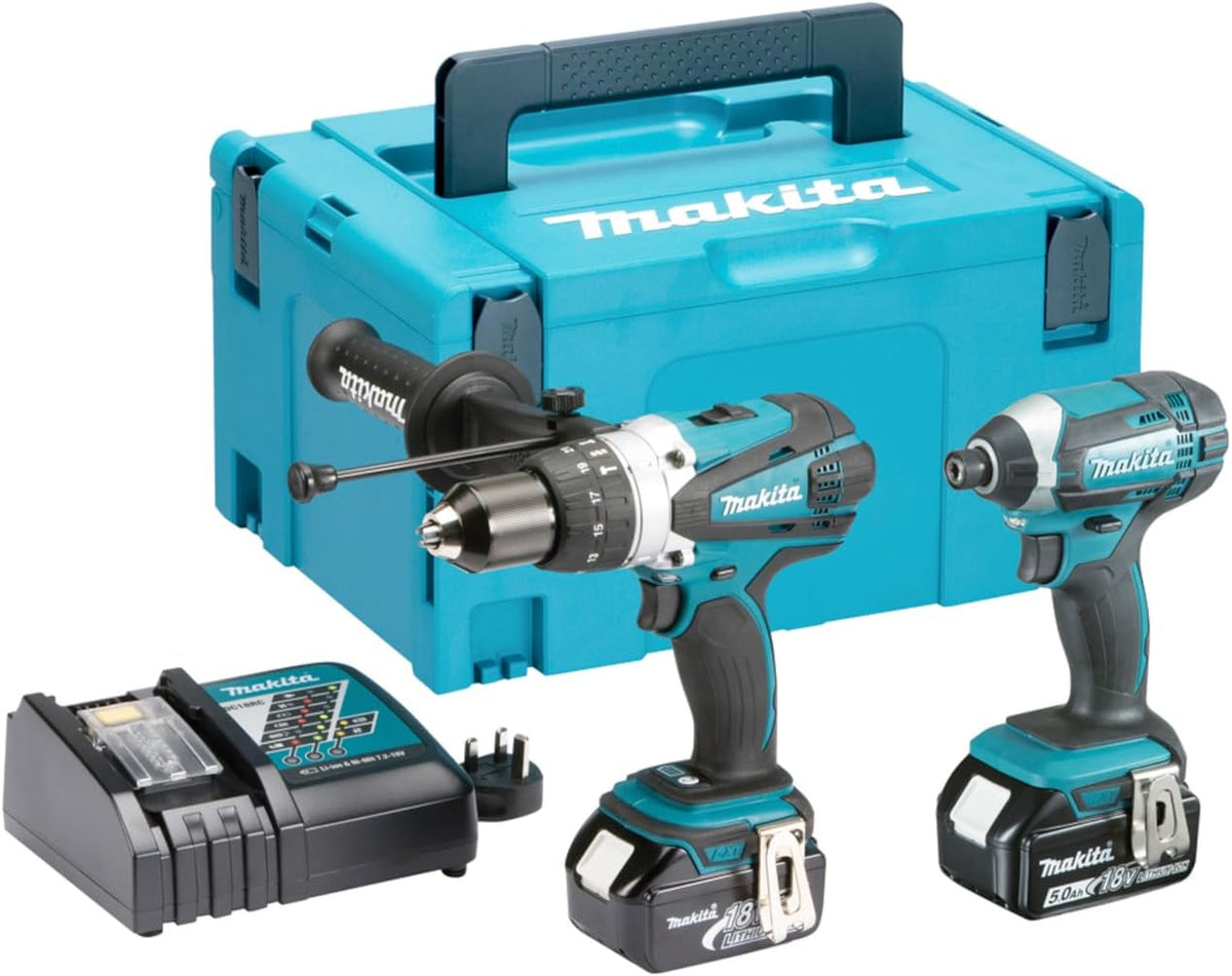 M18 18 V Lithium-Ion Cordless Combo Tool Kit (7-Tool) with Two 3.0 Ah Batteries, Charger and Tool Bag Elektrowerkzeug, 18 V, 5 Ah, Blau/Schwarz