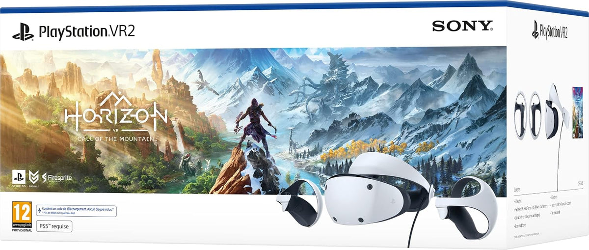 Playstation Virtual Reality (VR) Headsets, Schwarz/Weiß, Sony, Pack ®VR2 Horizon Call of the Mountain™, Casque VR + Manette PS VR2 Sense
