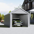 UISEBRT Carports, Grau, Zeltgarage 3x6 m, Carport, Garagenzelt & Lagerzelt in einem, Unterstand & Weidezelt mit robuster PE Plane