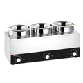GGM Gastro Backofen, 10,5 Liter, 3,5 Liter, Silber/Schwarz, BHPV35-3, Bain-Marie - Hotpot - - 450 Watt - 3 Töpfe mit je