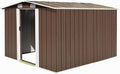 ShGaxin Gerätehaus, 257×298×178 cm, verzinkter Stahl, Braun, Geräteschuppen, Gartenhaus, Gartenhütte, Gartenschuppen