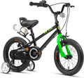 Glerc Fahrrad, 20 Zoll, Schwarz/Grün, Fantacy 12 14 16 18 Kinder für 2-14 Jahre alt mit, mehrere Farben