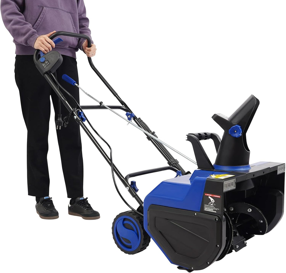 Gaabungky Schneefräse, 2400 W, 56 cm, 33 cm, 7,6 m, Manganstahl, Kupfer, Stahl, Blau/Schwarz