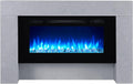 BALDERIA Elektrokamin, 2000 W, Grau/Blau, Herkules, Standkkamin, LED 3D-Flammeneffekt, dimmbar, Timer, Thermostat
