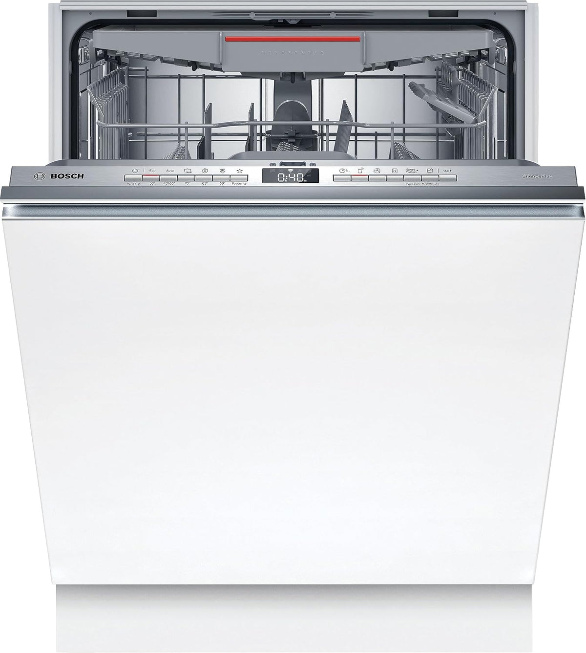 Bosch Geschirrspüler, 44 dB(A) re 1 pW, 60 cm, Weiß/Silber, SMV4EVX00E Serie 4 Einbau- / / 14 Gedecke/Silence Plus 44