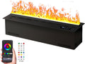 LMzythrop Elektrokamin, 20 cm, Schwarz, Wasserdampfkamin, Dekoration & Befeuchtung 2-in-1, 128 Flammenfarbe, Touchscreen