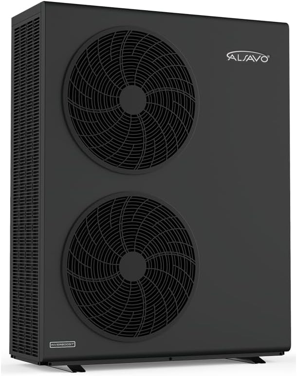 ALSAVO Kompressor, 26 kW, Schwarz, Monoblock Luft Wärmepumpe HEAT EVI, Dreiphasig mit Doppelventilator, A+++ Energieeffizienz