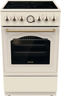 Gorenje Elektroherd, 70 Liter, 50 cm, Champagner/Schwarz, Classico GECS 5B70CLI Elektrostandherd