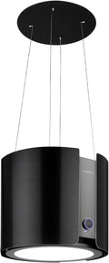 Klarstein Dunstabzugshaube, 45 x 42 cm, 402 m, 200 W, Schwarz, Skyfall Smart - freihängede Abzugshaube, Umluft/Abluft