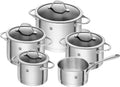 ZWILLING Essence Kochtopf-Set 5-teilig mit Glasdeckel, Silber, Induktionsgeeignet, Unbeschichtet, Edelstahl